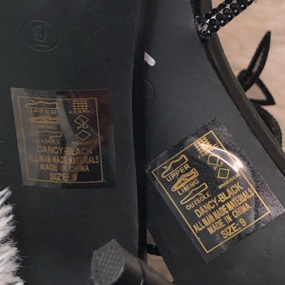 Azalea Wang Black Wrap-Around Sandals with Butterfly accent size - Picture 11 of 15